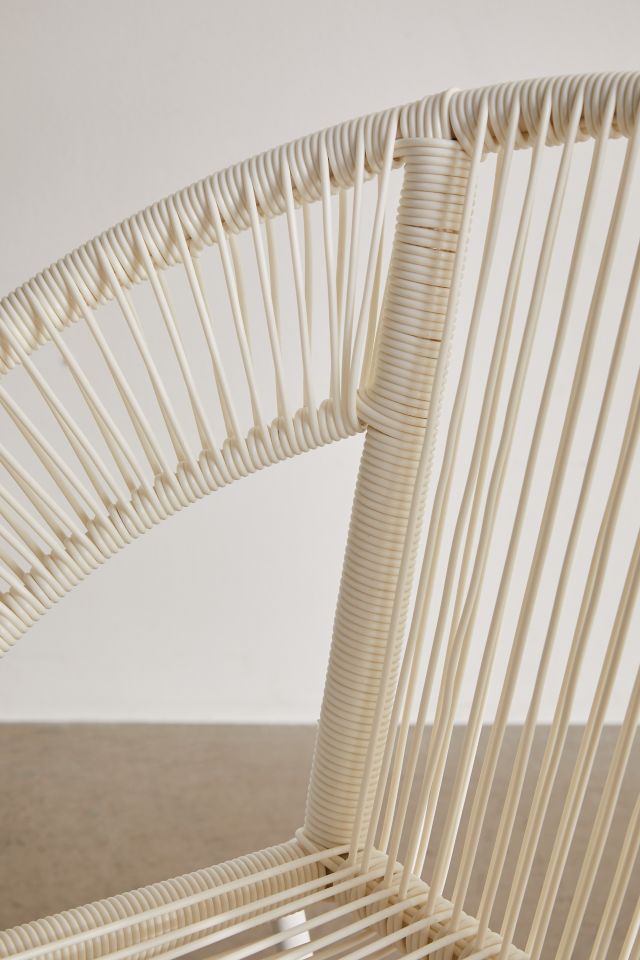 Luxe Modern White Woven Rattan Outdoor Dining Chair