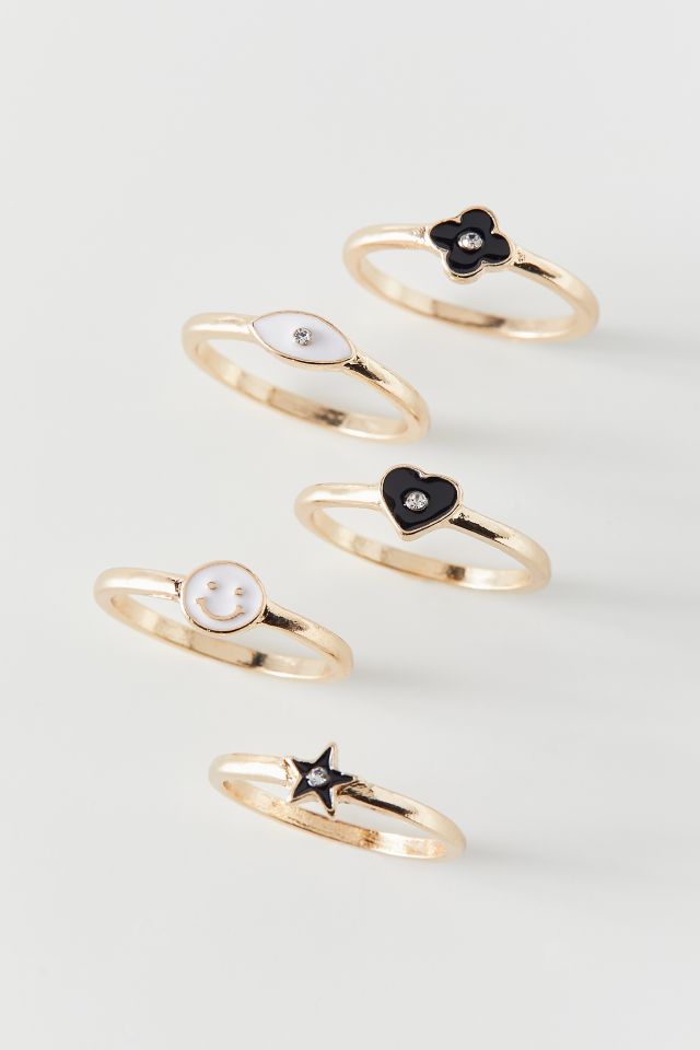 Enamel Icon Ring Set Urban Outfitters