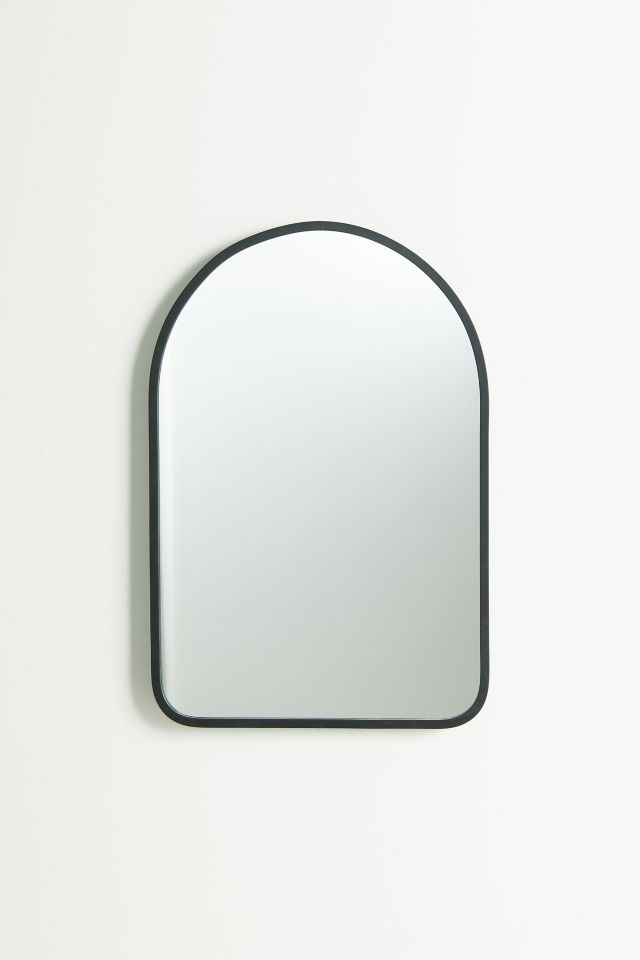 Modern Hub 39.5'' Black Wood Arched Wall Mirror