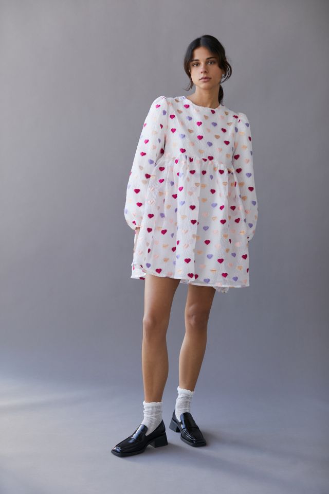 Sister Jane Irina Heart Jacquard Mini Dress | Urban Outfitters