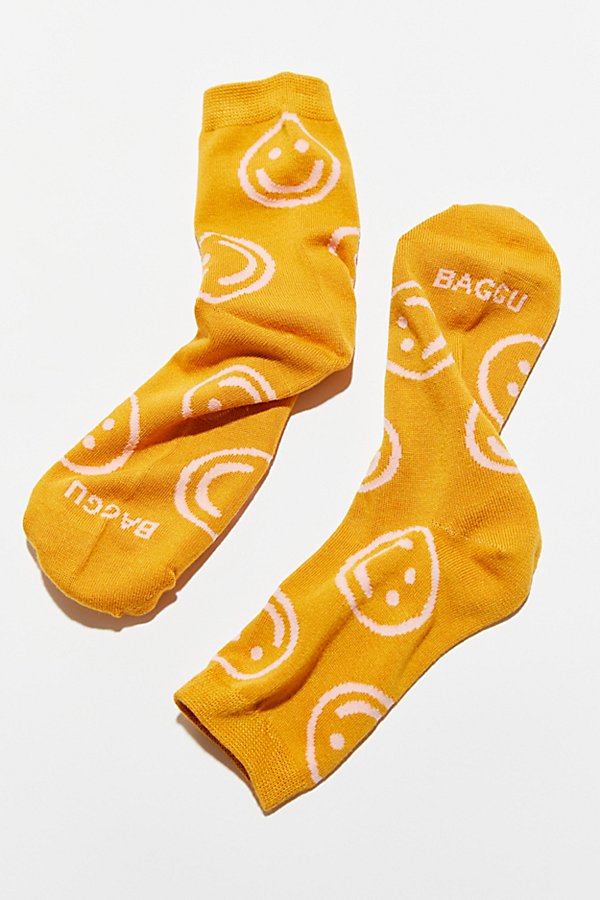 Baggu Happy Crew Sock In Orange