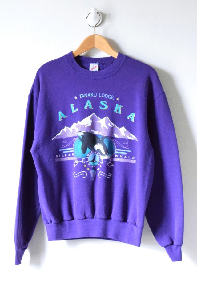 Vintage 90s Orca Whale Alaska Sweatshirt Alaska Crewneck 