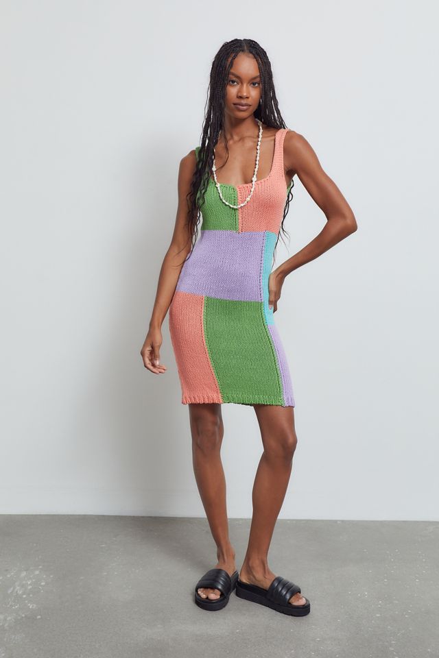 UO Kelsie Knit Colorblock Mini Dress #4
