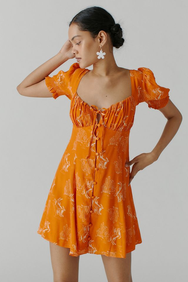 UO Persephone Flowy Mini Dress | Urban Outfitters