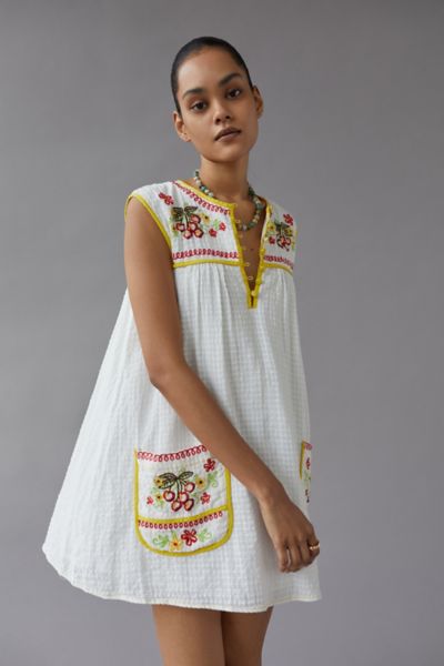 UO Lola Embroidered Shift Dress | Urban Outfitters Canada