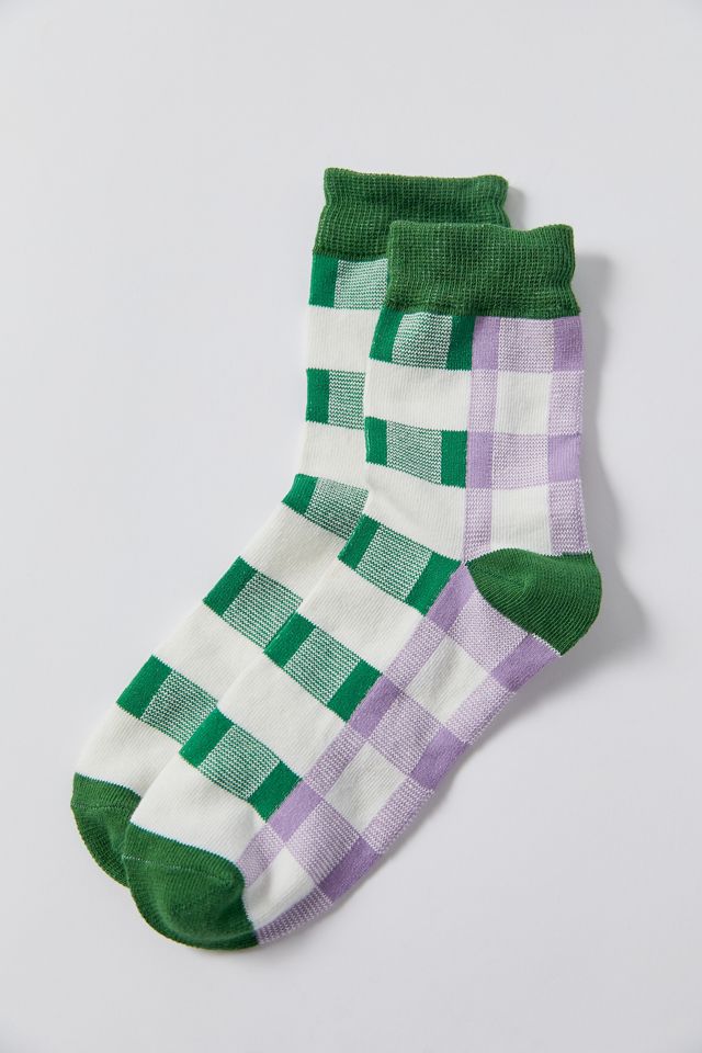 Mixed Gingham Short Crew Sock | Urban Outfitters