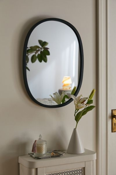Urban Outfitters Oval Hub Mirror In Black At