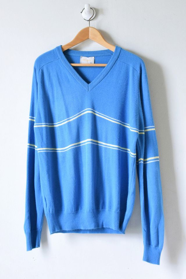 Vintage 70s Striped Blue Sweater | Urban Outfitters