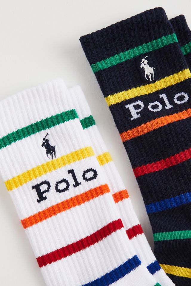 Polo Ralph Lauren Rainbow Stripe Crew Sock 2-Pack Urban Outfitters