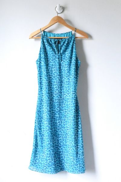 Vintage Y2K Turquoise Jaguar Printed Dress | Urban Outfitters