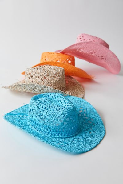 Urban Outfitters Jessie Straw Cowboy Hat In Blue