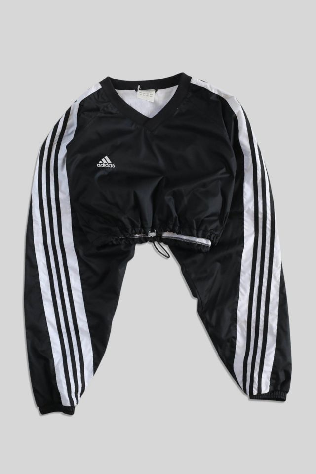 Vintage Adidas Multiple Lines Crop Windbreaker Jacket Urban Outfitters