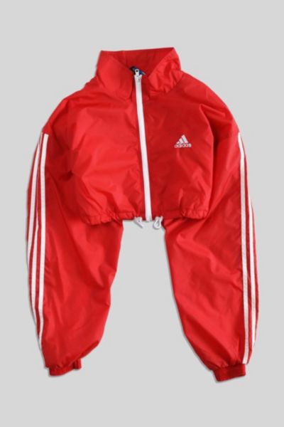 red cropped windbreaker