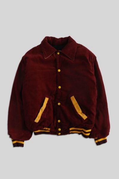 Vintage Corduroy Maroon Varsity Jacket Urban Outfitters