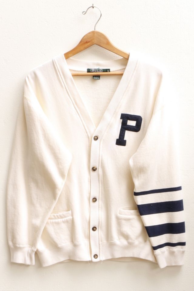 Vintage Polo Ralph Lauren Button Front Lettermans Cardigan Made in Hong  Kong | Urban Outfitters