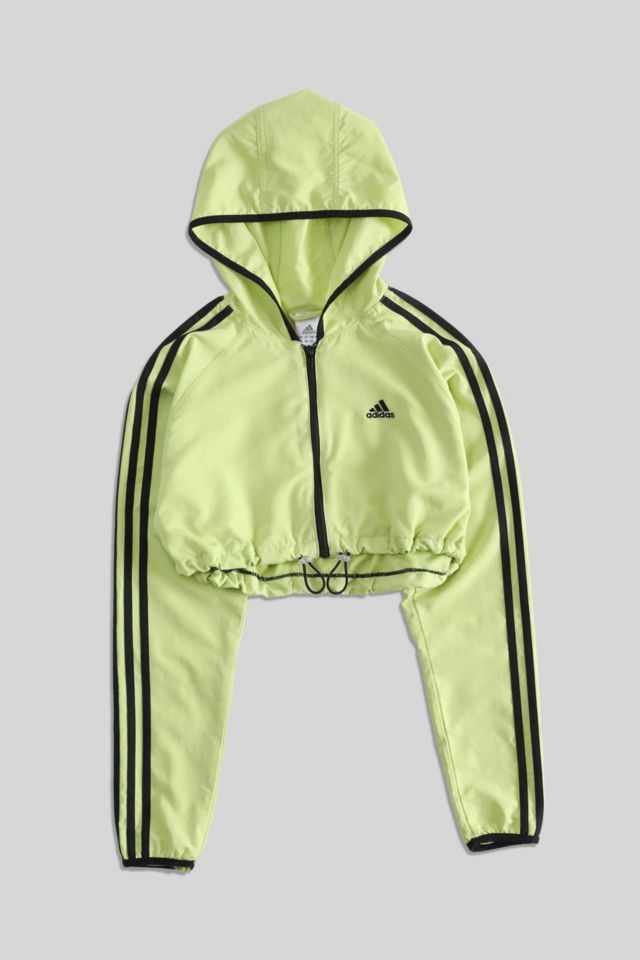 Adidas yellow and outlet white windbreaker jacket