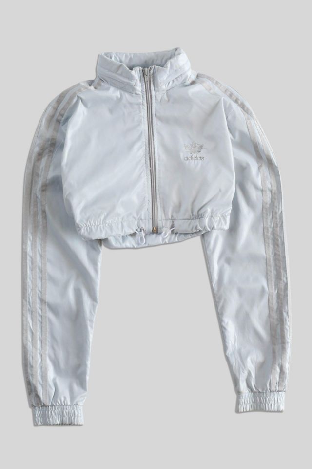 Vintage Adidas All White Crop Windbreaker Jacket