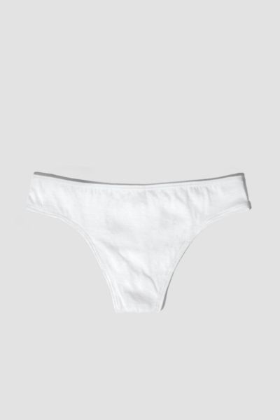 Oddobody Organic Cotton Thong In Chalk, Women's At Urban Outfitters