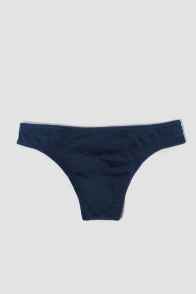 Oddobody Organic Cotton Thong In Lapis, Women's At Urban Outfitters