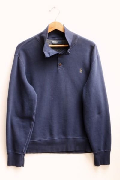 Vintage Polo Ralph Lauren Button Collared Sweatshirt Urban