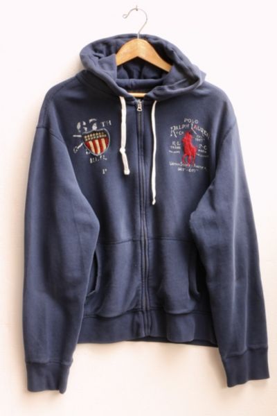 ジャケット [POLO RALPH LAUREN] Pony Logo Hooded Zip-Up Polo Ralph Lauren Pony Logo zip-up Hoodie | Grey | FARFETCH