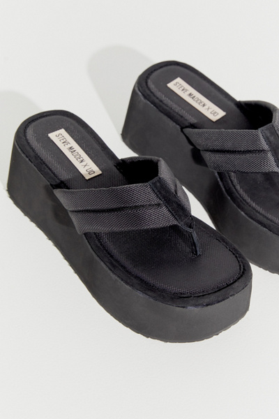 black thong platform sandals