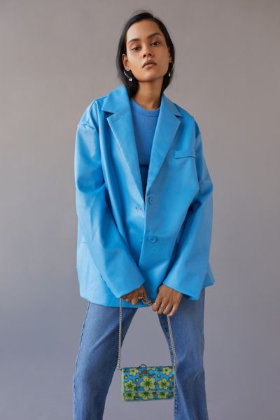 UO Hale Faux Leather Oversized Blazer | Urban Outfitters Canada