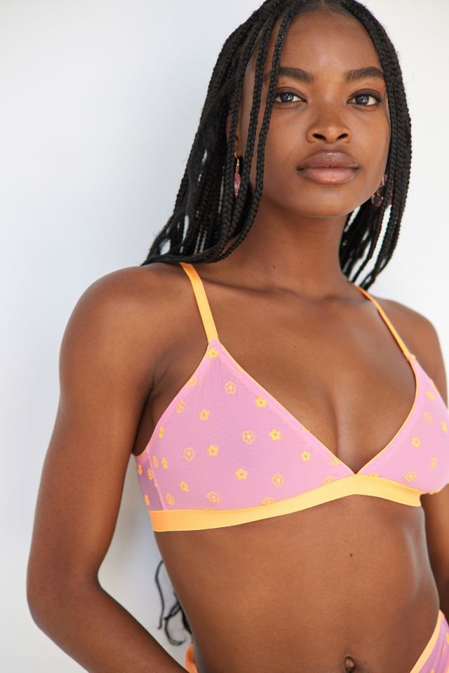 Urban Outfitters Parade Sustainable Glow Satin Triangle Longline Bralette