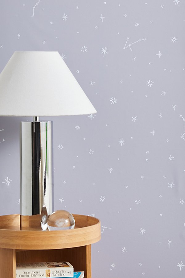 Urban Outfitters Hand Drawn Stars Removable Wallpaper In Lavender At  In Gray