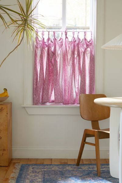 Urban Outfitters Printed Café Curtain - Set Of 2 In Mauve At  In Pink