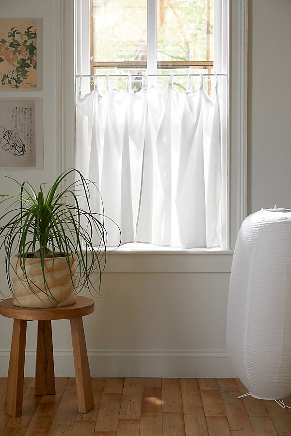 Urban Outfitters Solid Café Curtain Set In White At
