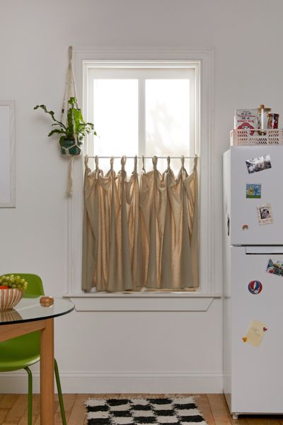 Urban Outfitters Solid Café Curtain Set In Olive At  In Neutral
