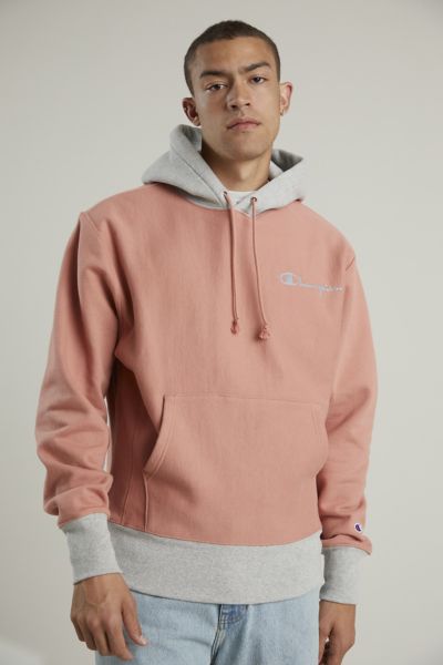 Champion reverse weave colorblock hoodie pink new arrivals