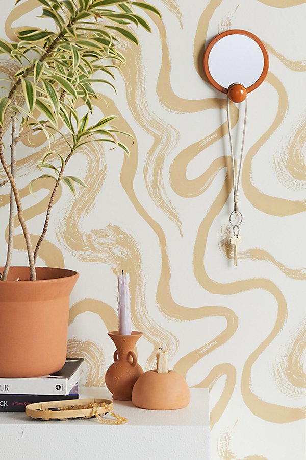 Urban Outfitters Waves Removable Wallpaper In Ivory At  In Neutral