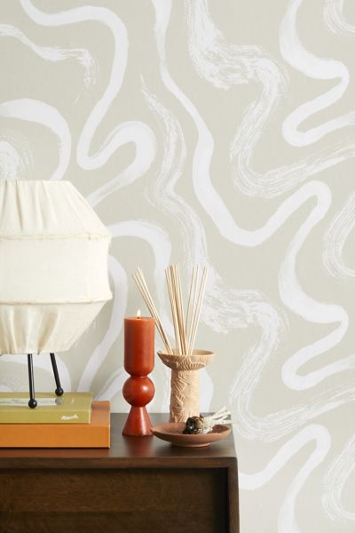Shop Urban Outfitters Waves Removable Wallpaper In Neutral At