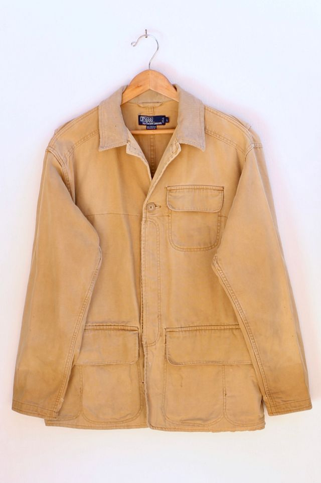 Vintage Polo Ralph Lauren Cotton Field Jacket With Corduroy Trim
