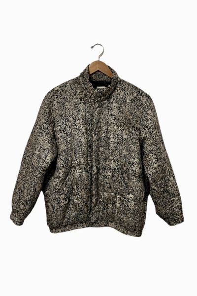 Vintage Silk Leopard Print Quilted Jacket | Urban Outfitters