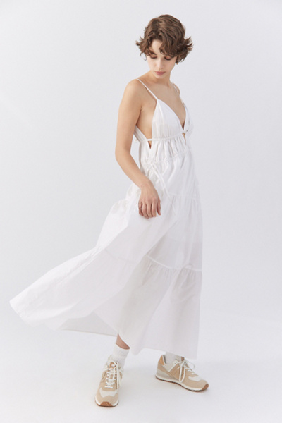 elena tiered gold detailed maxi dress by astr the label Cassie style bodice