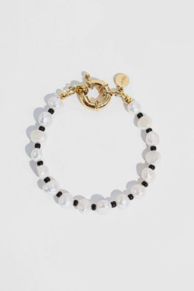 Shop Joey Baby Victoria Pearl Bracelet In Black And White, Women's At Urban Outfitters