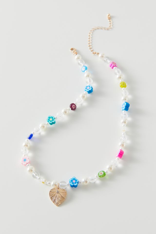 Heart Pendant Beaded Necklace #2