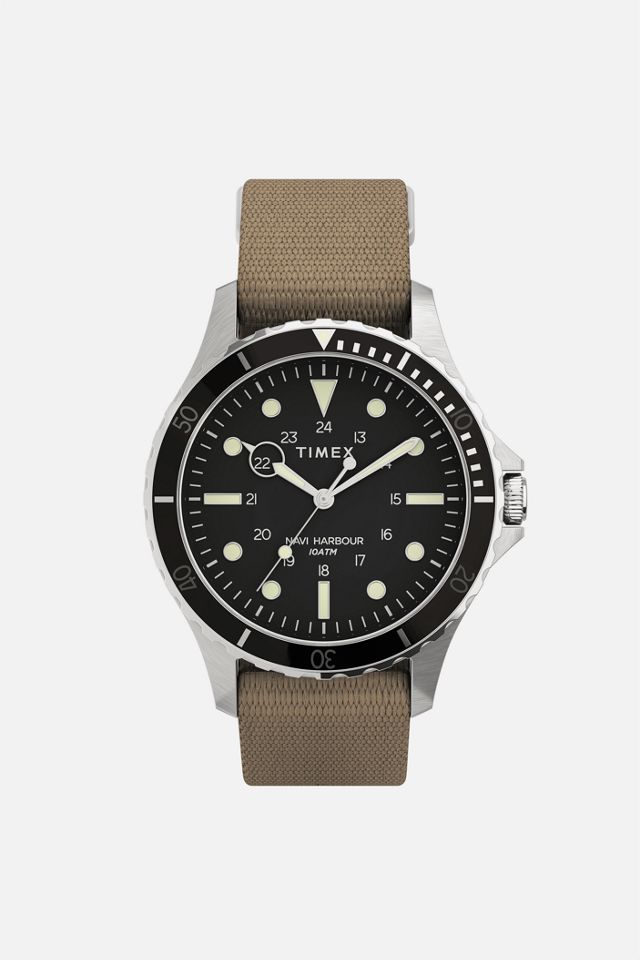 Montre TIMEX Navi XL 41 Mm - Cadran Blanc, Bracelet Toile Bleue, étanche 100m, Neuve Avec Boîte