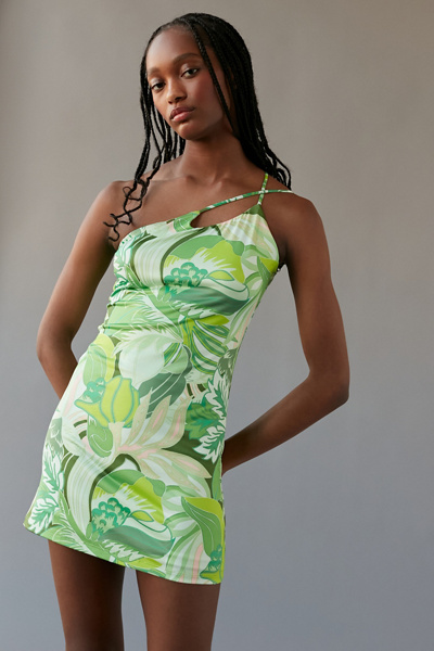 Kiss The Sky Strappy One-Shoulder Mini Dress | Urban Outfitters
