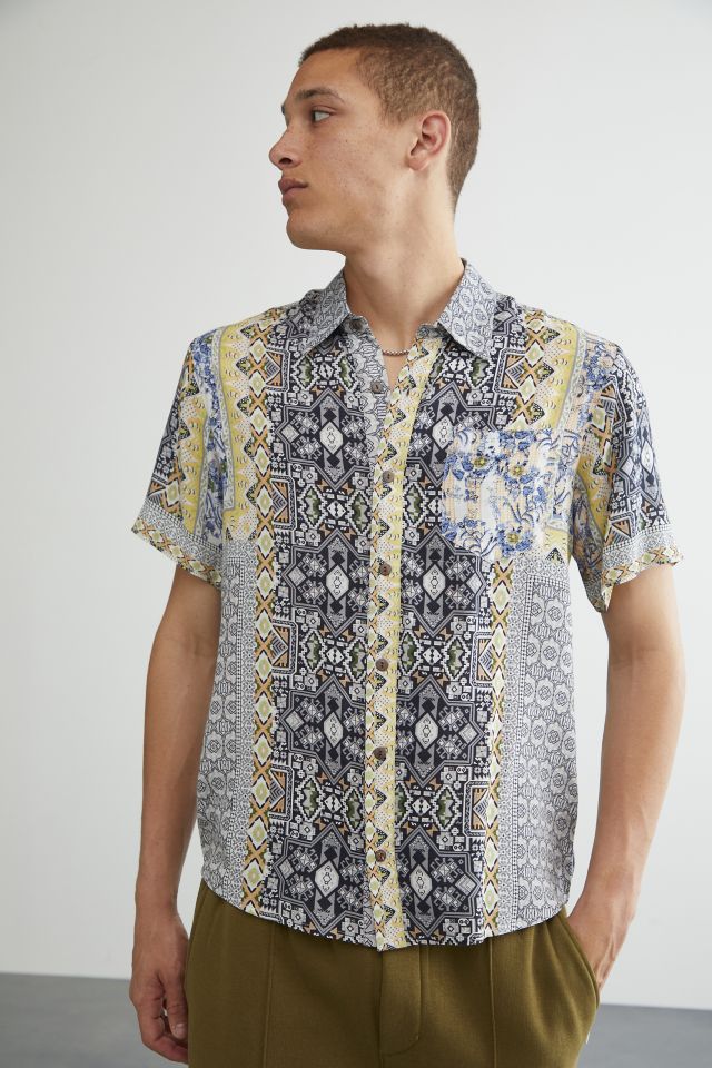 Raga Man Printed Border Shirt 