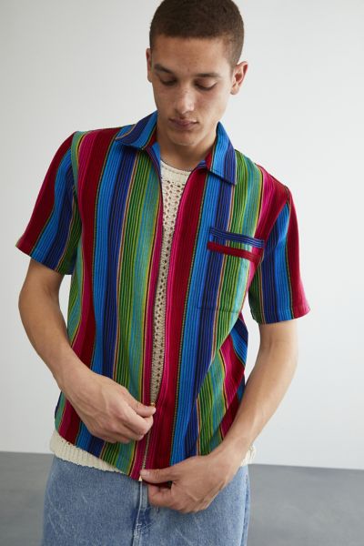 Raga Man Striped Zip Shirt | Urban Outfitters