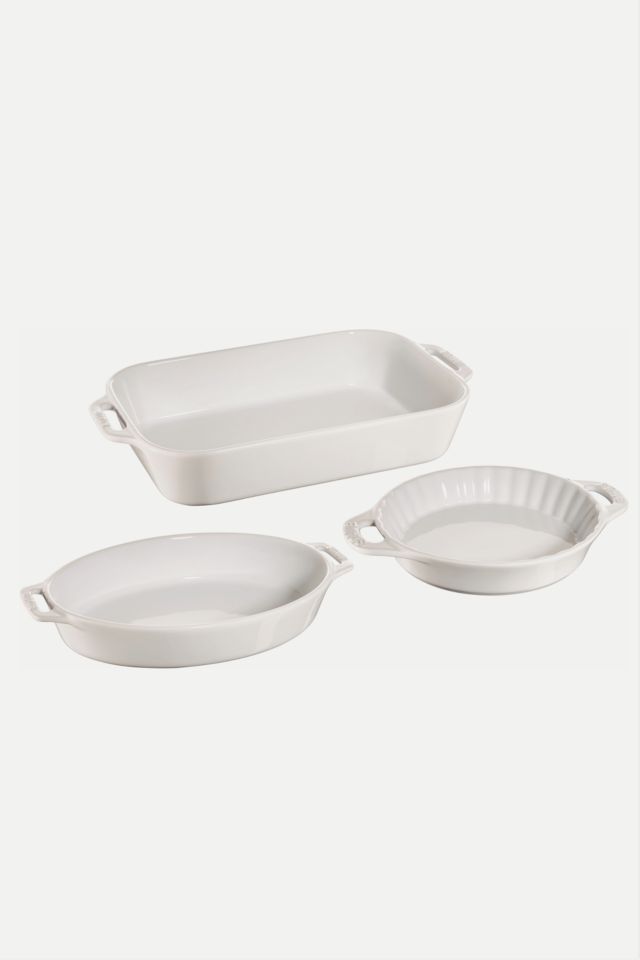 Staub White 3-Piece Mixed Baking Dish Set + Reviews
