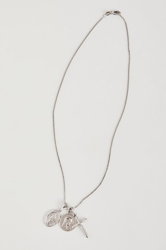 The M Jewelers Multiple Medals Cross Necklace Urban Outfitters