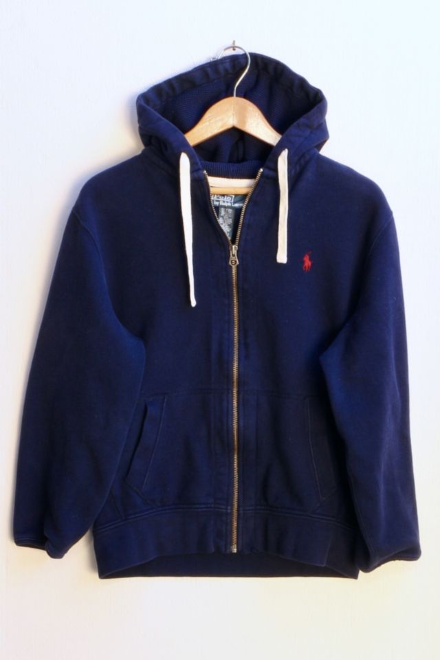 Vintage Polo Ralph Lauren Full Zip Hooded Sweatshirt Waffle Lined