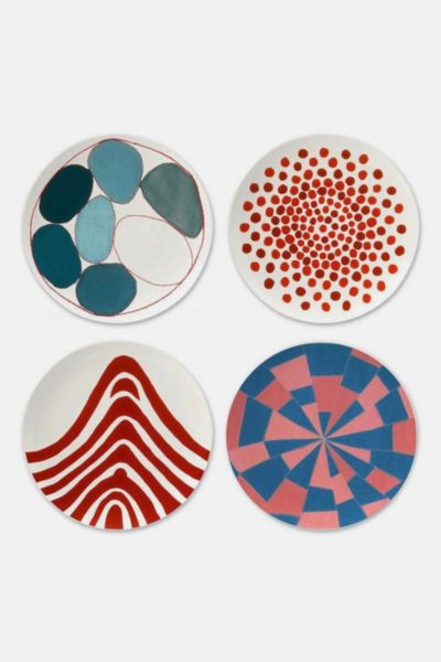 Third Drawer Down Blue Circles Bone China Plates X Louise Bourgeois