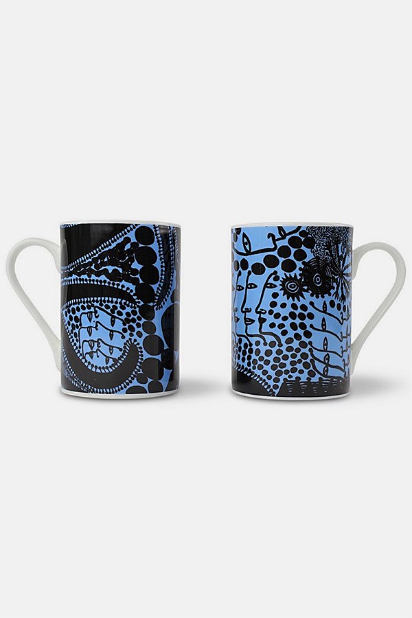 Third Drawer Down Late-night Chat Is Filled With Dreams Mug Set X Yayoi Kusama In Multi