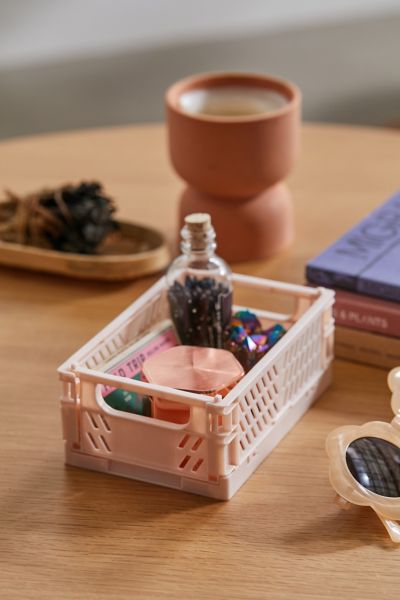 URBAN OUTFITTERS FELIX FOLDING STORAGE CRATE IN ROSE AT URBAN OUTFITTERS 